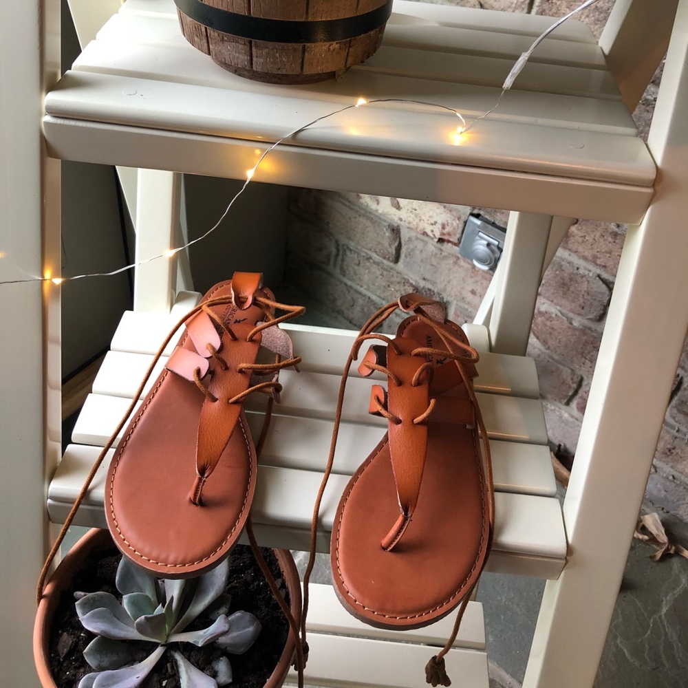 American eagle wrap up sandals!